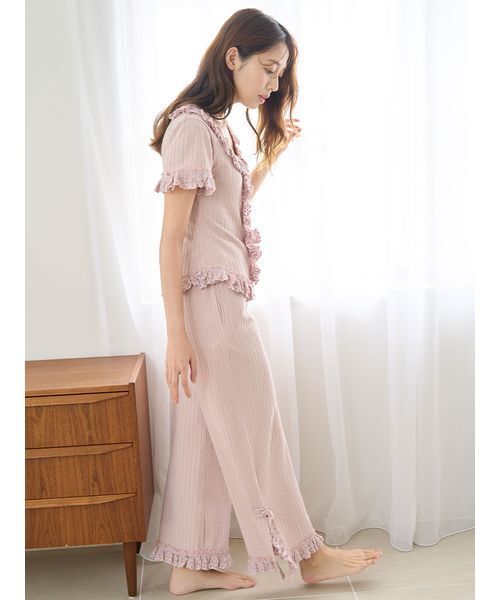 SNIDEL  ルームウェア SNIDEL HOME パジャマ ルームウェア フリルレースカットロング
