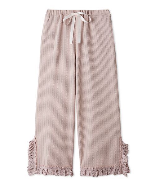SNIDEL HOME パジャマ ルームウェア フリルレースカットロングパンツ