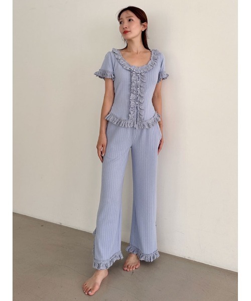 snidel home ガーゼフリルレースチュニック　ガーゼレースパンツ フリルレースカットショートパンツ(ショートパンツ)｜スナイデル