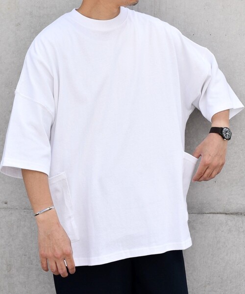 「SHIPS any」 半袖Tシャツ SMALL ホワイト メンズ