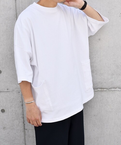 「SHIPS any」 半袖Tシャツ SMALL ホワイト メンズ