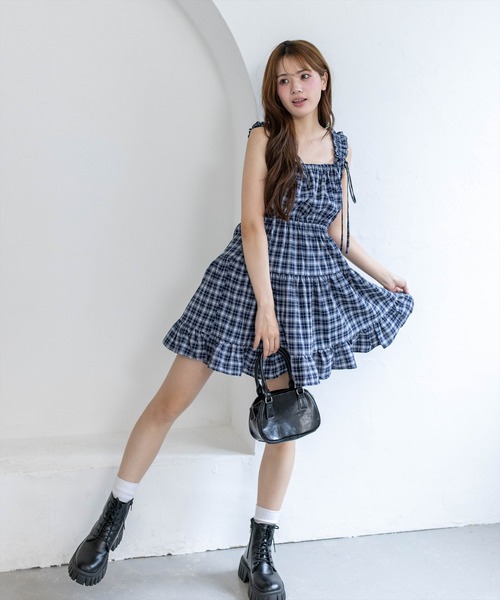 clear ワンピース 夏 リボンフリルミニキャミワンピース : ZOZOTOWN