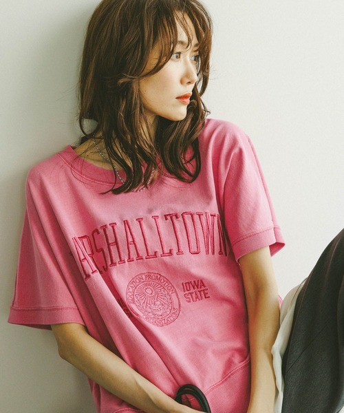 GLOBAL WORK（グローバルワーク） tシャツ ピグメントカレッジプル