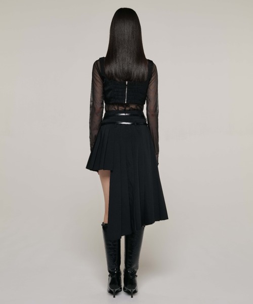 PLEATS MINI SKIRT 【JOSE MOON/ジョゼムーン】 JOSEMOON/ジョゼムーン】DOUBLEWAIST PLEATS MINISKIRT/ダブル