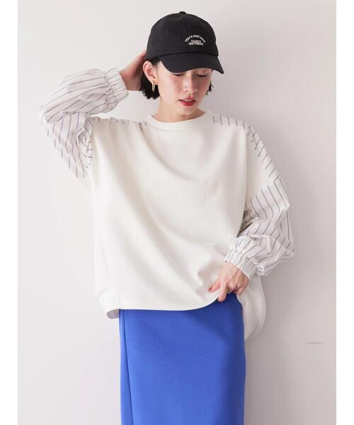 「AMERICAN HOLIC」 長袖カットソー L ネイビー レディース_画像2