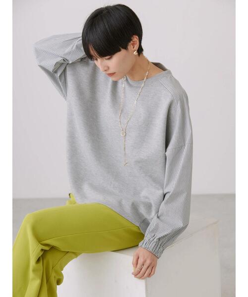 「AMERICAN HOLIC」 長袖カットソー L ネイビー レディース_画像3