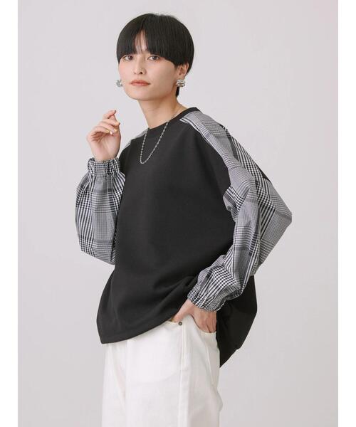 「AMERICAN HOLIC」 長袖カットソー L ネイビー レディース_画像4