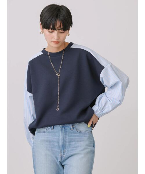 「AMERICAN HOLIC」 長袖カットソー L ネイビー レディース_画像5