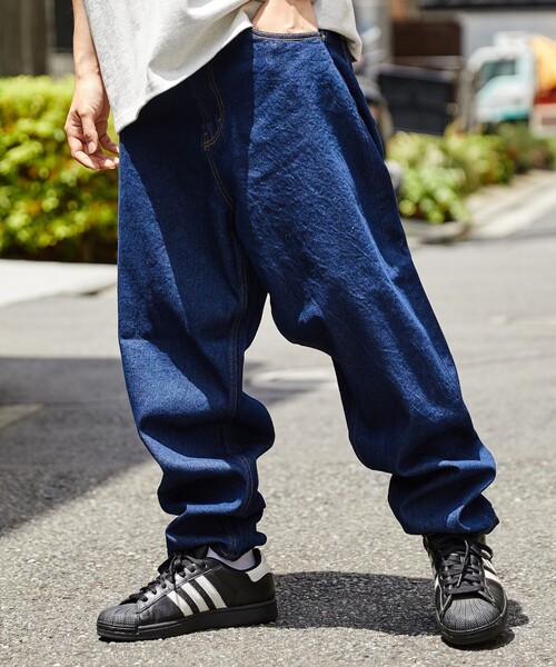 【SALE，低価】 「FREAK\'S STORE」 加工デニムパンツ MEDIUM サックスブルー メンズ