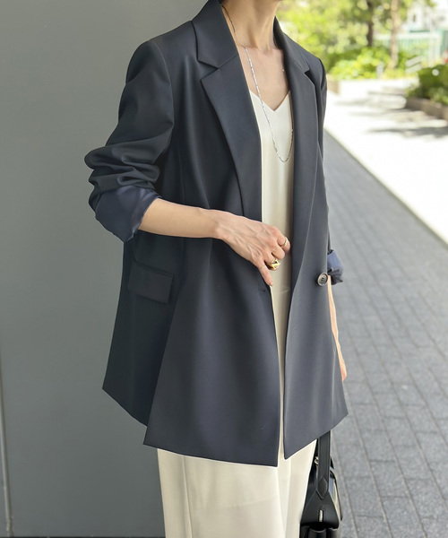 NOBLE ノーブル テーラードジャケット ダブルジャケット ネイビー 36 NOBLE（ノーブル） テーラードジャケット 36 ネイビー レディース