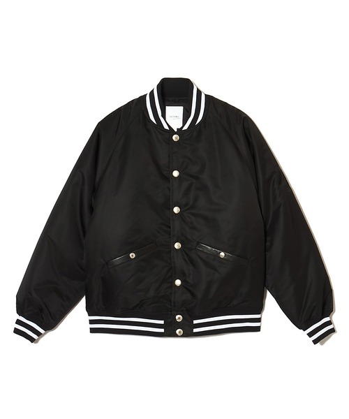 THE CRIMIE スタジアムボンバージャケット L ブラック CRIMIE（クライミー） ブルゾン アウター NYLON STADIUM BOMBER JACKET