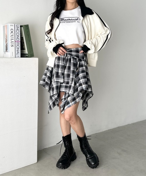 CLEA スカート チェックシャツ巻き風ミニスカート : ZOZOTOWN Yahoo!店