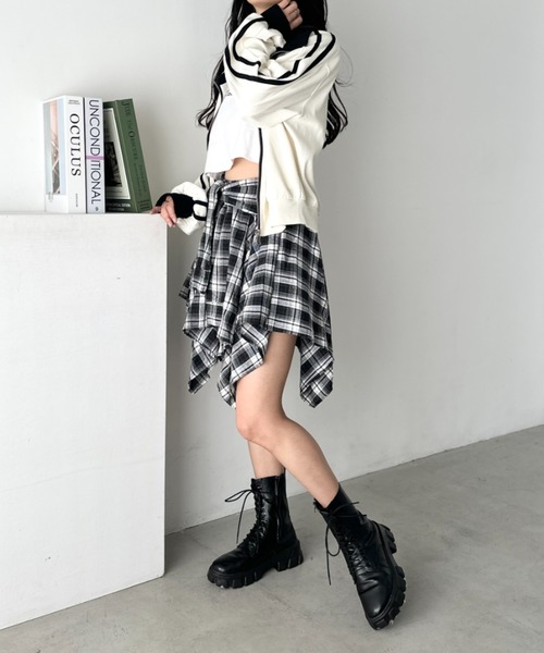 CLEA スカート チェックシャツ巻き風ミニスカート : ZOZOTOWN Yahoo!店