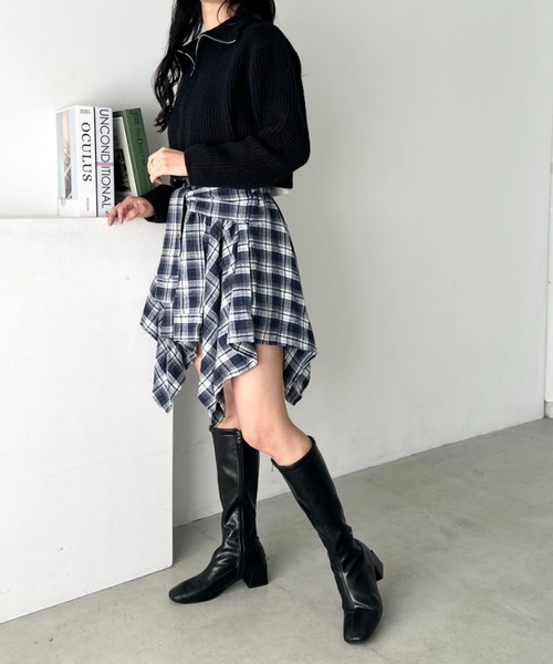 CLEA スカート チェックシャツ巻き風ミニスカート : ZOZOTOWN Yahoo!店