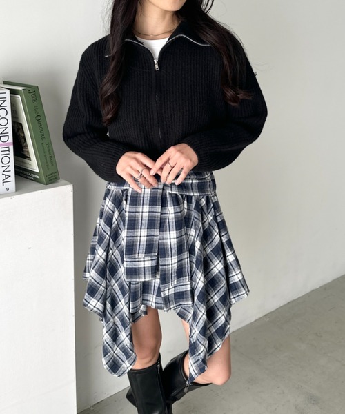 CLEA スカート チェックシャツ巻き風ミニスカート : ZOZOTOWN Yahoo!店