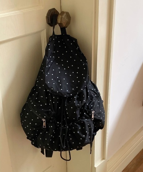 deux amour デイバック リュック 水玉プリントドロストコード