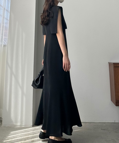 「Louere」 ノースリーブワンピース SMALL グレイッシュベージュ レディース_画像9