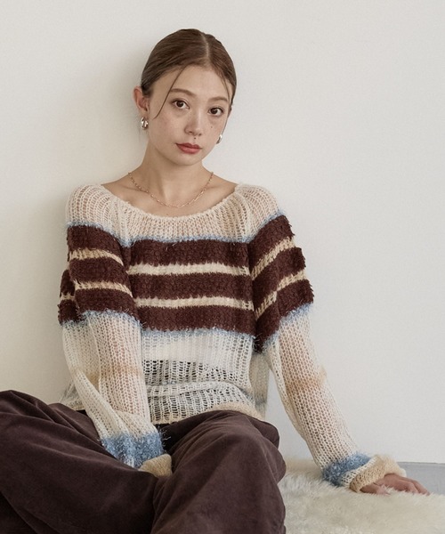 BAYFLOW（ベイフロー） ニット セーター 「WEB限定」マルチボーダー