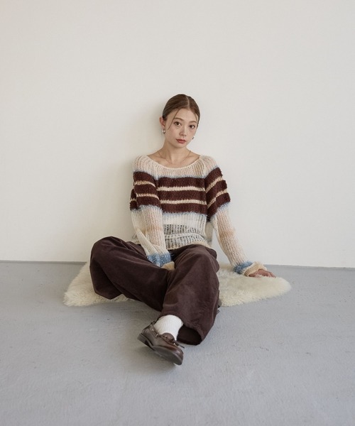 BAYFLOW（ベイフロー） ニット セーター 「WEB限定」マルチボーダー