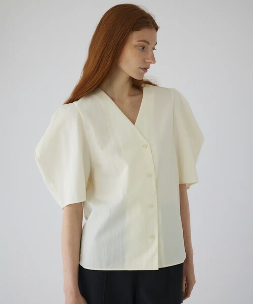 トップス RIM.ARK Volume sleeve v-neck PO RIM.ARK ブラウス シャツ 「RIM.ARK/リムアーク」Volume sleeve v-neck
