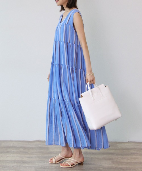 「NE QUITTEZ PAS!」 ノースリーブワンピース 38 ブルー レディース_画像5