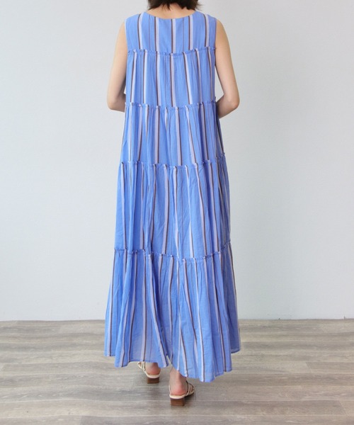 「NE QUITTEZ PAS!」 ノースリーブワンピース 38 ブルー レディース_画像8