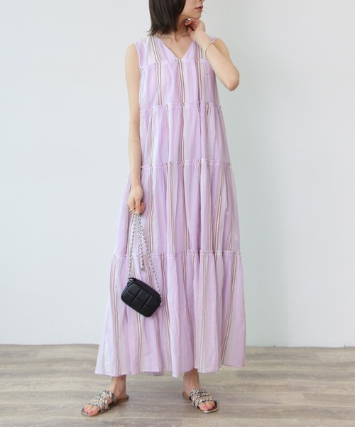 「NE QUITTEZ PAS!」 ノースリーブワンピース 38 ブルー レディース_画像9