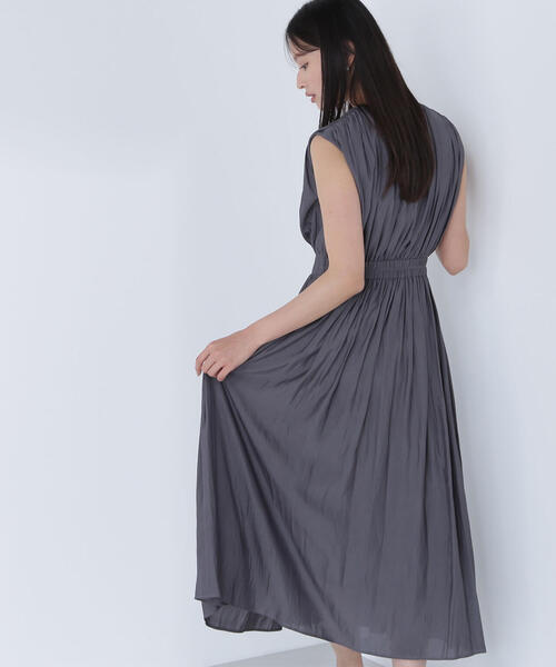 「NATURAL BEAUTY BASIC」 ノースリーブワンピース P/S ダークブラウン レディース_画像5