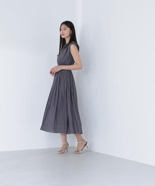 「NATURAL BEAUTY BASIC」 ノースリーブワンピース P/S ダークブラウン レディース_画像6