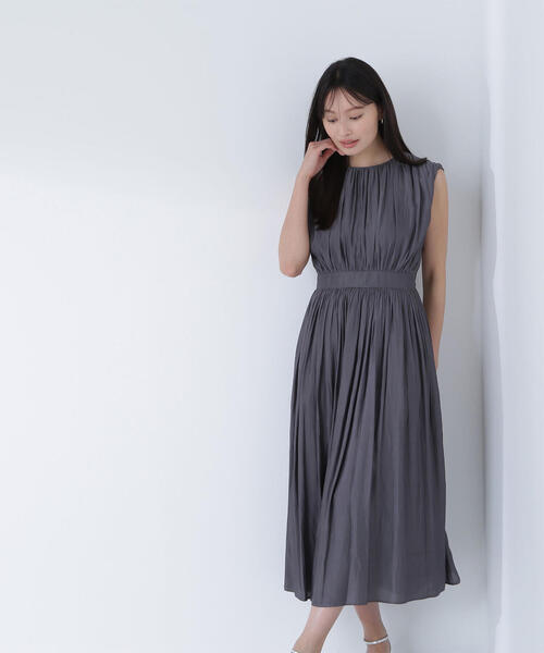 「NATURAL BEAUTY BASIC」 ノースリーブワンピース P/S ダークブラウン レディース_画像7