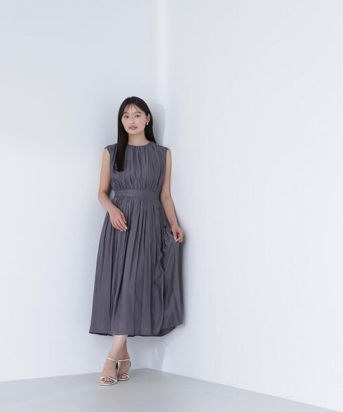 「NATURAL BEAUTY BASIC」 ノースリーブワンピース P/S ダークブラウン レディース_画像8