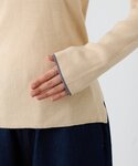 ニット セーター ヘンリーネック配色アンチピリ...の詳細画像2