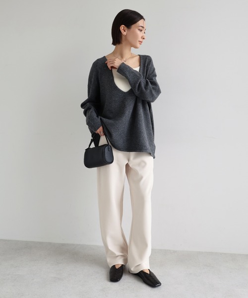 evernavy パンツ 裏起毛ポンチカーブパンツ レディース : ZOZOTOWN