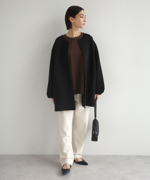 evernavy パンツ 裏起毛ポンチカーブパンツ レディース : ZOZOTOWN