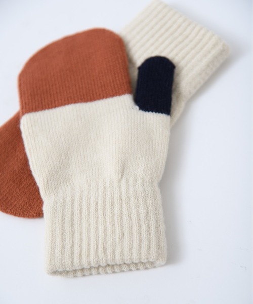 CALIFORNIA OUTFITTERS 手袋 8E30 バイカラー 無地配色 ニットミトン