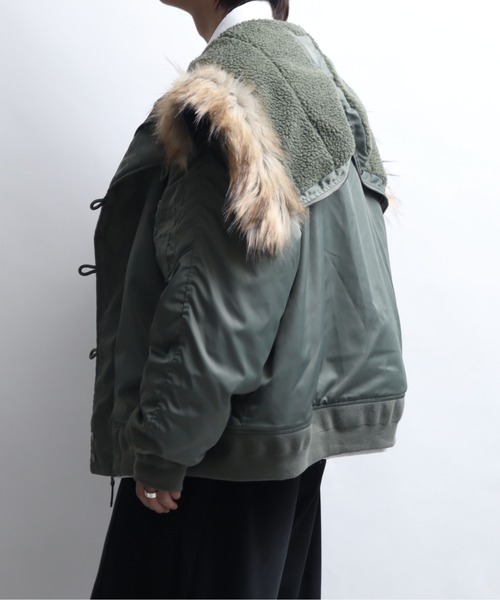 【超入手困難】ファーファー　N-2B割れフードミリタリーファージャケット　ピンク 楽天市場】アウトレット!!サイコネーション フェイクファー脱着式