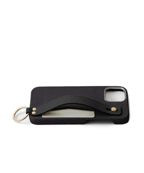 BONAVENTUR ボナベンチュラ カバーケース ゴールド iPhone15 iPhone 15) ハンドル付き バックカバーケース シュリンクレザー