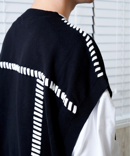 「L.H.P」 「Maison nine」ノースリーブニット FREE ホワイト メンズ_画像4