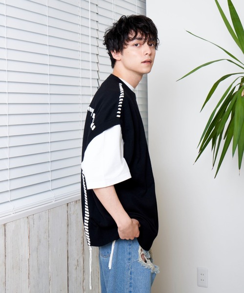 「L.H.P」 「Maison nine」ノースリーブニット FREE ホワイト メンズ_画像6