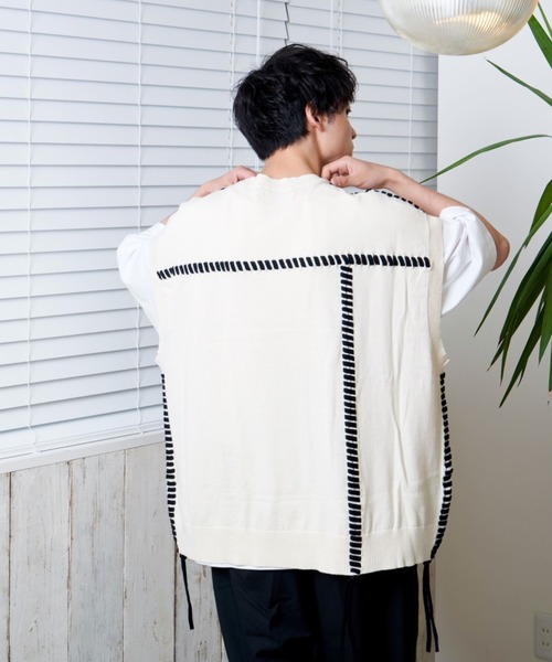 「L.H.P」 「Maison nine」ノースリーブニット FREE ホワイト メンズ_画像8