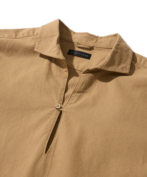 「TETE HOMME」 7分袖シャツ X-LARGE ネイビー メンズ_画像4