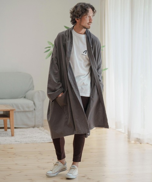 CAMBIO（カンビオ） ノーカラーコート M チャコール メンズ : ZOZOTOWN