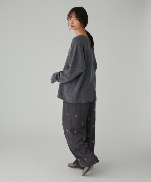 BABYLONE（バビロン） パンツ 花刺繍イージーパンツ レディース