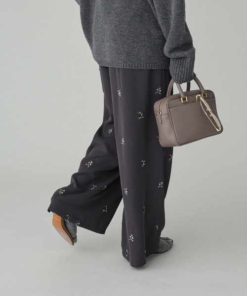 BABYLONE（バビロン） パンツ 花刺繍イージーパンツ レディース