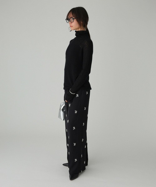 BABYLONE（バビロン） パンツ 花刺繍イージーパンツ レディース