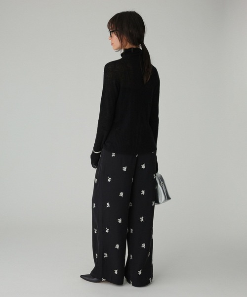 BABYLONE（バビロン） パンツ 花刺繍イージーパンツ レディース