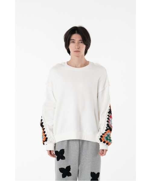DISCOVERED（ディスカバード） トレーナー スウェット CROCHET SLEEVE 