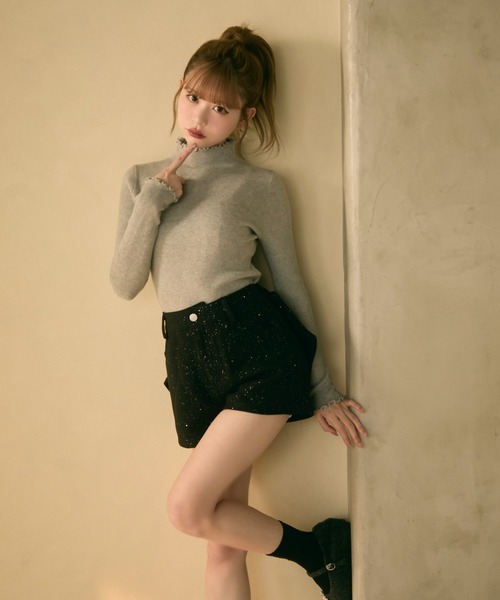 TITTY＆CO.（ティティーアンドコー） パンツ バックリボンラメショート