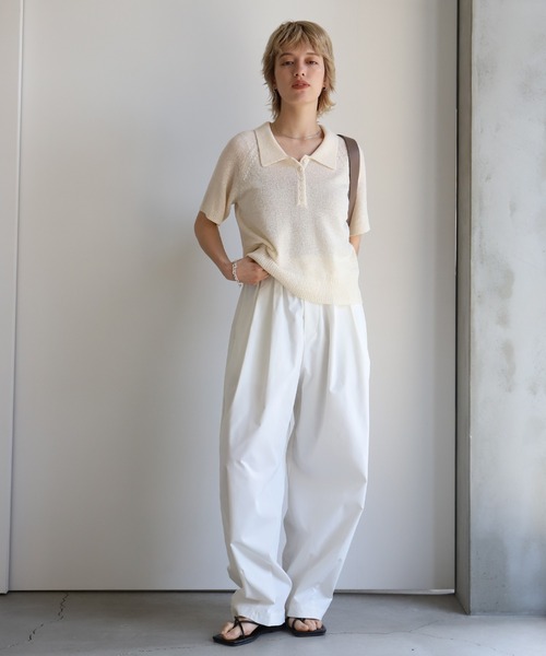 「select MOCA」 半袖ニット FREE ブラック レディース_画像3