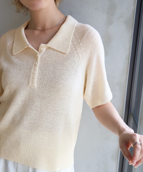 「select MOCA」 半袖ニット FREE ブラック レディース_画像8